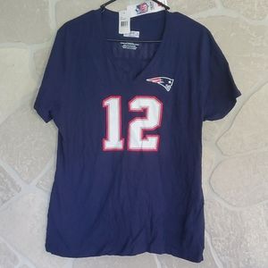 New England Patriots #12 Tom Brady V-neck Tee